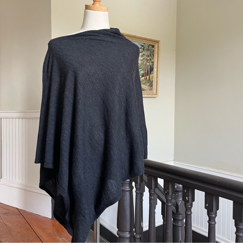 Eileen Fisher 100% Merino Wool Asymmetrical Poncho OS